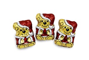 Milk Chocolate Mini Christmas Teddy Bears - Bag of 10