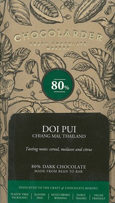 Chocolarder, Doi Pui, 80% Dark Chocolate Bar