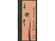 Zotter, Hand Scooped, Skyr, Rhubarb & Avocado, 50% Milk Chocolate Bar