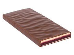 Zotter, Hand Scooped, Blueberries & Lemon Cream, 70% Dark Chocolate Bar open