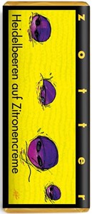 Zotter, Hand Scooped, Blueberries & Lemon Cream, 70% Dark Chocolate Bar