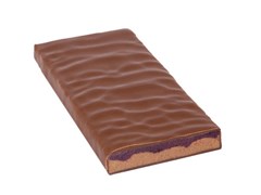 Zotter, Hand Scooped, Juneberry on Buttered Bread, 50% Milk Chocolate Bar open