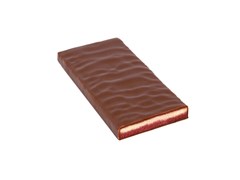 Zotter, Hand Scooped, Vegan, Raspberry& Coconut, 70% Dark Chocolate Bar, open