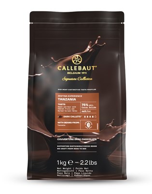 Callebaut Origin, Tanzania, 75% dark chocolate chips 1kg