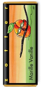 Zotter, Hand Scooped, Apricot Vanilla, 40% Milk Chocolate Bar