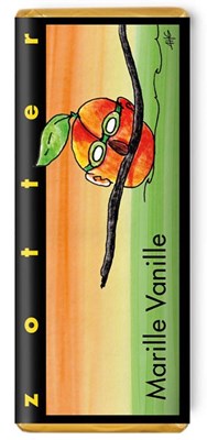 Zotter, Hand Scooped, Apricot Vanilla, 40% Milk Chocolate Bar