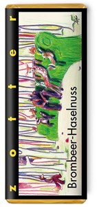 Zotter, Hand Scooped, Blackberry & Hazelnut, 50% Milk Chocolate Bar