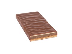Zotter, Hand Scooped, Hazelnut & Honey Marzipan, 50% Milk Chocolate Bar open