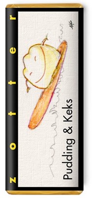 Zotter, Hand Scooped, Pudding & Cookies, 50% Milk Chocolate Bar
