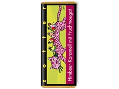 Zotter, Hand Scooped, Raspberry, Caramel, Fruit Praline, 50% Milk Chocolate Bar