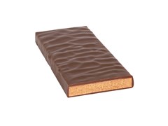 Zotter, Hand Scooped, Thousand Layer Praline, 60% Dark/Milk Chocolate Bar open