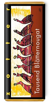 Zotter, Hand Scooped, Thousand Layer Praline, 60% Dark/Milk Chocolate Bar