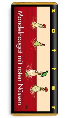 Zotter, Hand Scooped, Almond Praline & Red Nuts, 60% Dark/Milk Chocolate Bar