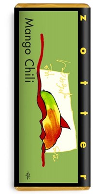 Zotter, Hand Scooped, Mango Chilli, 60% Dark/Milk Chocolate Bar