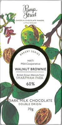 Pump Street, Walnut Brownie, 60% Dark/Milk Chocolate Bar
