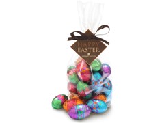 Patterned chocolate easter eggs with gift wrap option