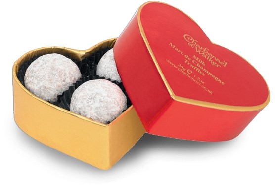 Red Heart Champagne Truffle Gift Box