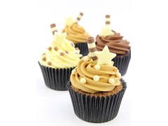 Chocolate cupcake mixed decorations