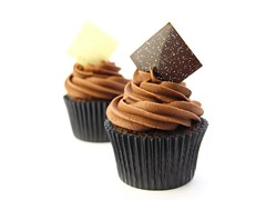 Chocolate panels used as cupcake decorations