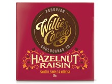 Willie's Hazelnut Raisin dark chocolate bar