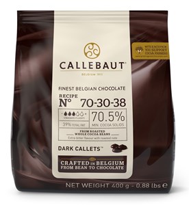 Callebaut 70-30-38NV dark chocolate chips (callets) 70% – 400g bag