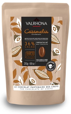 Valrhona Caramelia, milk chocolate chips 250g