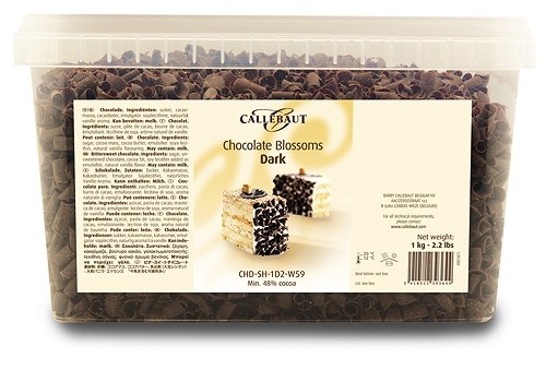 Callebaut, dark chocolate blossoms (curls)