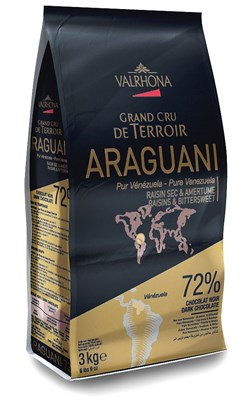 Valrhona, Araguani 72% dark chocolate couverture chips 3kg