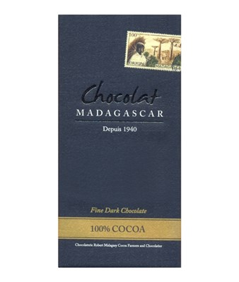 Chocolat Madagascar 100% dark chocolate bar