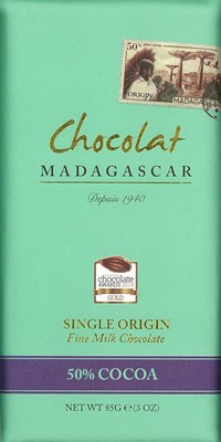 Chocolat Madagascar, 50% milk chocolate bar
