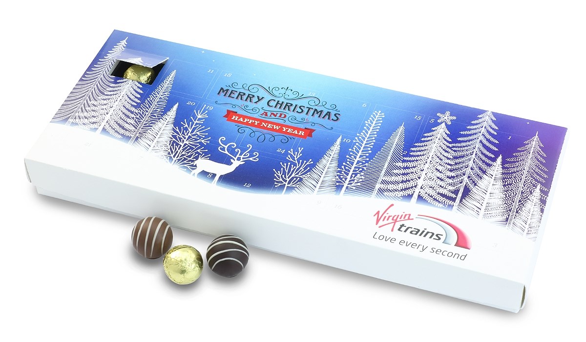 Personalised chocolate advent calendar (landscape) Chocolate Trading Co