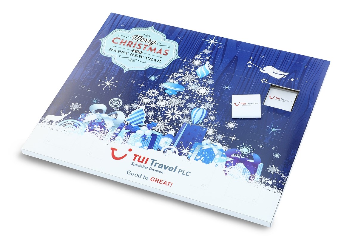 Branded chocolate neapolitan advent calendar Chocolate Trading Co