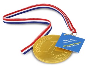 Click to view product details and reviews for Branded Chocolate Medal Gift Tag.