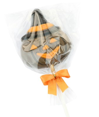 Chocolate pumpkin Halloween lollipop