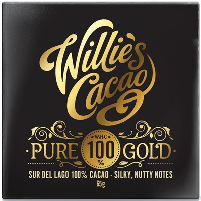Willie’s Cacao Pure 100% Gold 100% Cocoa Sur Del Lago Dark Chocolate Bar