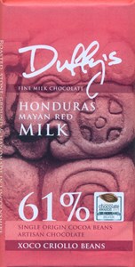 Duffy's, Honduras Mayan Red, 61% milk chocolate bar - 60g bar