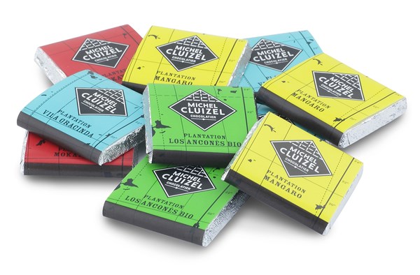 Michel Cluizel, Single Estate, dark chocolate tasting squares