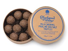 Milk chocolate caramel & praline sea salt truffles