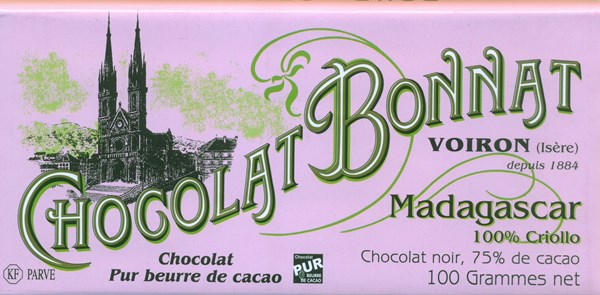 Bonnat, Madagascar 100% Criollo, 75% dark chocolate bar