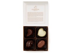 Godiva, 4 Assorted Christmas chocolate box (open)