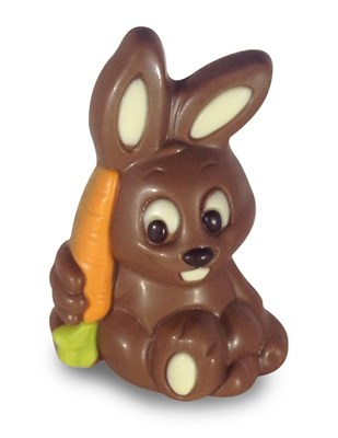 Milk chocolate Easter bunny with carrot (small)