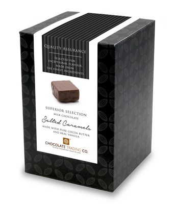 Superior Selection, Salted Caramels, Chocolate Gift Cube