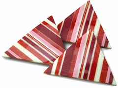 Striped decorative chocolate triangles