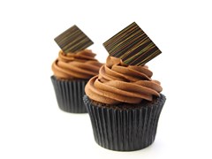 Striped chocolate panels for many uses of cake and dessert decoration
