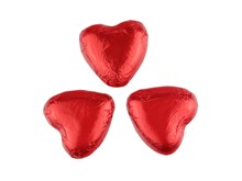 Large red, milk chocolate hearts