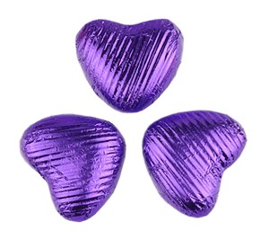 Purple chocolate hearts - Bag of 50